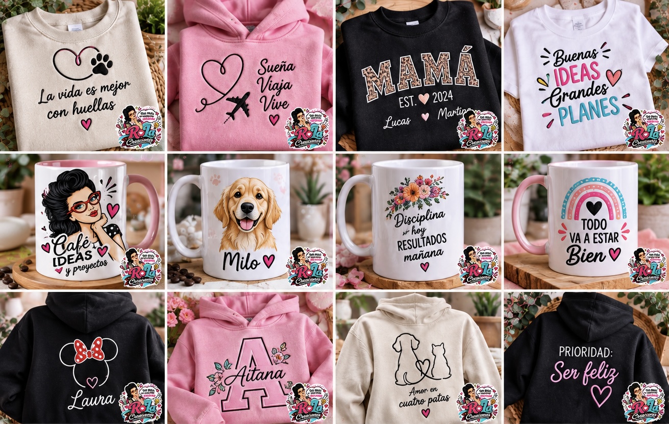 Diseños de sudaderas, camisetas y tazas personalizadas